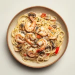killet of creamy garlic shrimp with golden seared shrimp in a rich garlic parmesan sauce, garnished with fresh parsley – easy 20-minute recipe