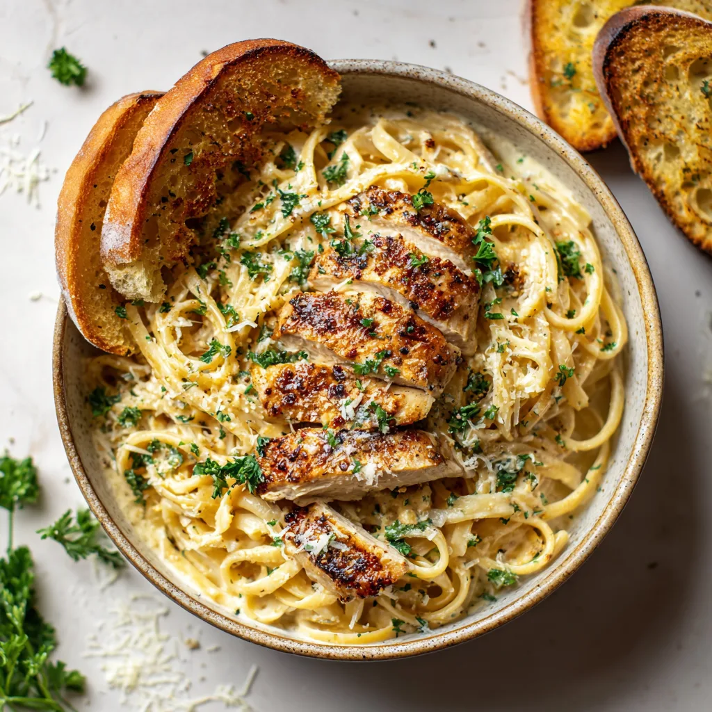 Rich and Creamy Garlic Parmesan Chicken Pasta : Ready in 30 minutes